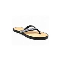 Sumi Black Diamante Flip Flops