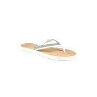 sumi white diamante flip flops