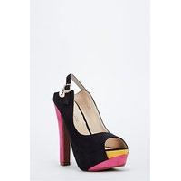 Suedette Peep Toe Multi Heel