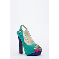 Suedette Peep Toe Multi Heel