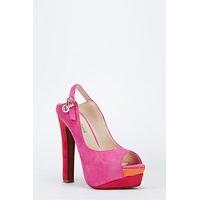 Suedette Peep Toe Multi Heel