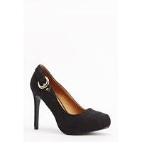 Suedette Side Buckle Heels