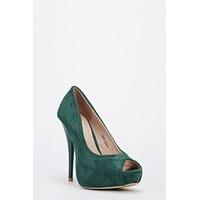 Suedette Peep Toe Heel