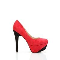 Suedette Contrast Heel Platform Shoes