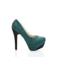 Suedette Contrast Heel Platform Shoes