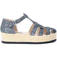 susana traca espadrillas susana traca in silver glitter womens sandals ...