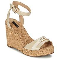 supertrash st logo wedge womens sandals in beige