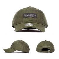 Suede Curved Visor Strapback Cap