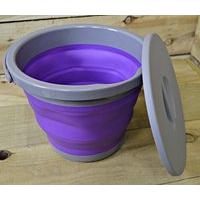 Summit Pop 5l Bucket With Easy Pour, Lid & Handle Purple/grey Camping Caravan