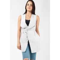 SUEDETTE SLEEVELESS JACKET