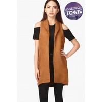 SUEDETTE SLEEVELESS JACKET