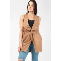 suedette sleeveless jacket