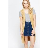 suedette open front cardigan