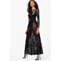 Suzie Lace Applique Maxi Dress - black