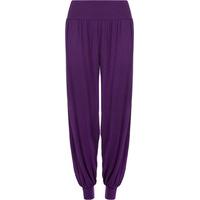 Sue Basic Elasticated Harem Pants - Purple