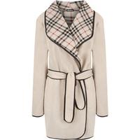 Susanna Check Belted Jacket - Cream