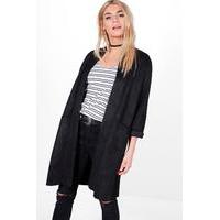 Suedette Duster Coatigan - black