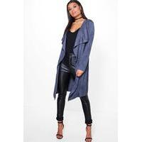 Suedette Duster Jacket - grey