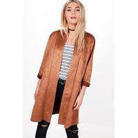 Suedette Duster Coatigan - camel