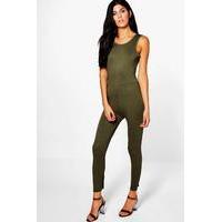 super slim unitard khaki