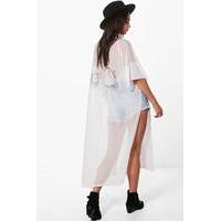 Sun & Moon Mesh Kimono - white