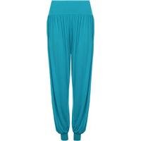 Sue Basic Elasticated Harem Pants - Turquoise