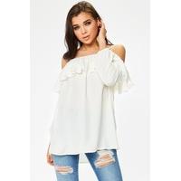 sunny cream chiffon bardot top