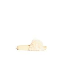 Susana Beige Shaggy Fur Sliders