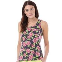 Superdry Womens Orange Label AOP Tank Navy Peonies