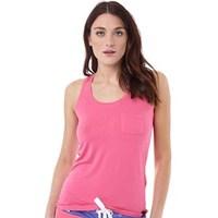 superdry womens essentials drapey pocket tank vivid pink