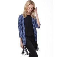 Superdry Womens Ibiza Print Kimono Tribal Geo Blue