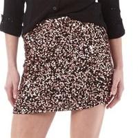 superdry womens narni sequin mini skirt bronze