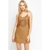 Suedette Fringed Slip Dress