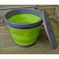 Summit Pop 5l Bucket With Easy Pour, Lid & Handle Green/grey Camping Caravan