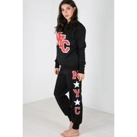 Susan NYC Print Round Neck Tracksuit