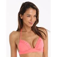 Summer Solids Push Up Halter Top - Coral