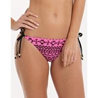 Summer Days Print Tie Side Pant - Pink and Black