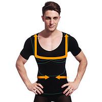 summer men slimming body shaper short sleeve shirt tummy control under ...