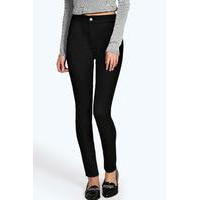 Super Skinny High Waist Denim Tube Jeans - black