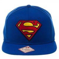 Superman Logo And Text Blue Snapback Hat