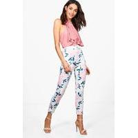 Summer Floral Stretch Skinny Trousers - multi