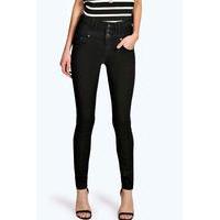 Super High Waisted Skinny Jeans - black