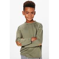 Suedette Patch Jumper - khaki