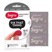 sugru self setting hardware sealer rubber silver grey 3x5g pack sgry3