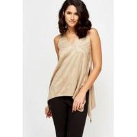 Suedette V-Neck Sleeveless Top