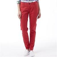 Superdry Womens Harbour Girl Ankle Grazer Pants Powder Red