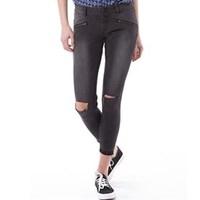 Superdry Womens Leila Super Skinny Crop Jeans Stormy Black