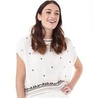 Superdry Womens Neonomad Embroidered Cape Top Off White