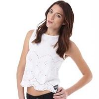 Superdry Womens Cutwork Slub Shell Top Optic