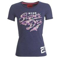 superdry superdry stacker entry womens t shirt in blue